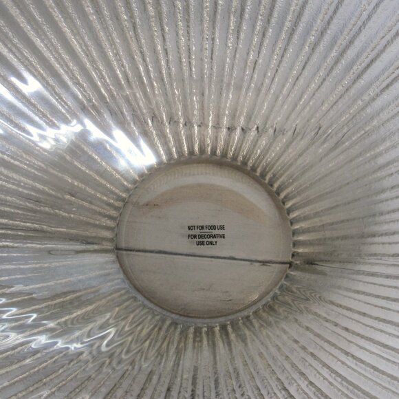 Murano Italy Pleated Glass Bowl Centerpiece Display 16" - Picture 4 of 7